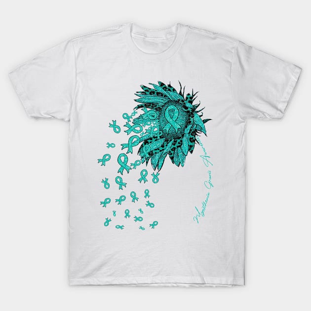 Myasthenia Gravis Awareness Awareness - Sunflower ribbon flowers fall T-Shirt by Lewis Swope